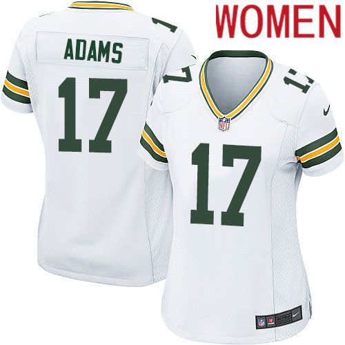 Women Green Bay Packers #17 Davante Adams White Nike Game NFL Jersey